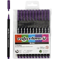 Miniatyrbillede 2 af 4: Stylus Fineliner - Colortime - Violet - 12 stk. - Tykkelse 0,6-0,7 mm - Vandbaseret blæk Lila