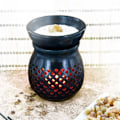 Miniatyrbillede 4 af 4: Røgelseholder diffuser i sort sten + Frankincense resin fra Somalia Svart