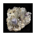 Miniatyrbillede 3 af 4: Sten og mineraler. Fluorit + Kvarts. 451,0 øre. La Collada mineområde, Asturias, Spanien.