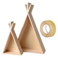 Pikkukuva 1 / 2: 2 puuhyllyä Tipi 45 ja 26 cm + 5 m kultaglitteriä sisältävä masking tape Beige