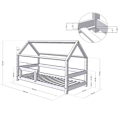 Miniatyrbillede 3 af 4: Lit cabane enfant TERY 70 x 160 lys grå Grå