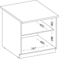 Miniatyrbillede 4 af 6: Underskab med 2 hængslede døre med bordplade - Matgrå - L 80 x D 51,6 x H 82 cm - LASSEN Matt grå