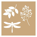 Pikkukuva 2 / 2: 2 Kraft Ginkgo biloba- ja luontostensiiliä 20 x 20 cm kastanj