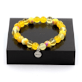 Pikkukuva 1 / 6: Kivet ja Mineraalit. Citrine Beads Rannekoru + Keltainen Akaatti + Keltainen Sardonyx + Keltainen Jaspis Valmistettu Ranskassa. Gul, lila