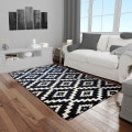 Miniatyrbillede 3 af 4: Tæppe - MANI TEXTILE - Skandinavisk - Sort - 200x290 cm - Skridsikkert - Maskinvaskbart Svart