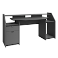 Miniatyrbillede 5 af 6: Gaming gaming skrivebord - Partikelpaneler - Shadow grå og sort - L 180 x D 67 x H 92 cm - PARISOT Grå