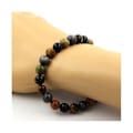 Miniatyrbillede 3 af 3: Sten og mineraler. Labradorite + Tiger Eye + Unakite + Black Agate Beads Armbånd 8 Lavet i Frankrig. Labradorit, Tigeröga, Unakit, Svart