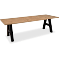 Miniatyrbillede 1 af 6: GRANADA udtrækbart spisebord - Industriel stil - 6/10 personer - 2 udtræk 40 cm - L 157/237 x D 90 x H 75 cm - Eg/sort hantverkare ek / svart