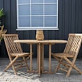 Miniatyrbillede 2 af 4: Havebord 120 cm + 2 stole i teak kastanj