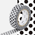Miniatyrbild 1 av 2: Polka dot maskeringstejp - Svart - 1,5 cm x 7 m Svart