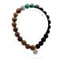 Miniatyrbillede 1 af 6: Sten og mineraler. Congo Malachite Beads Armbånd + Afrikansk turkis + Sort Onyx Lavet i Frankrig. Grön, blå, svart