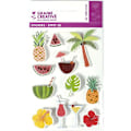 Pikkukuva 1 / 3: 12 3D-tarraa - Tropical 5,5 cm Flerfärgad