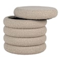 Miniatyrbillede 1 af 2: Grå pouf i boucle polyester med opbevaring Ø 44 cm Grå