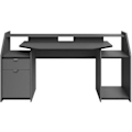 Miniatyrbillede 3 af 6: Gaming gaming skrivebord - Partikelpaneler - Shadow grå og sort - L 180 x D 67 x H 92 cm - PARISOT Grå