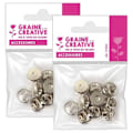 Pikkukuva 1 / 4: "Pinssupportit - GRAINE CREATIVE ON A TOUS DU TALENT - 1 cm - Hopea - Kestäviä - Huomaamattomia"