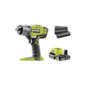 Miniatyrbillede 5 af 6: RYOBI - 18V ONE+ slagnøgle - 3 tilstande - 1/2" firkantet drev + 2 Ah batteri, taske og 1/4" adapter - R18IW3-120S Grönt & kol