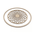 Miniatyrbillede 1 af 2: 3 træskiver til drømmefanger Ø 13 cm + 3 ringe 18 cm Beige