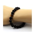 Pikkukuva 3 / 3: Kivet ja mineraalit. Lava + Tiger Eye Beads -rannekoru 8 mm. Tehty Ranskassa. Svart brun