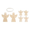 Miniatyrbillede 1 af 3: Pendent. træ Engel, FSC Mix Cred, 4,5+7,5cm, med snor, sct.-LS 6styk, natur