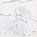 Miniatyrbillede 4 af 4: 5 tegnepenne - Alkoholtuscher - My Hero - Manga 1 Flerfärgad