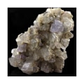 Miniatyrbillede 4 af 4: Sten og mineraler. Fluorit + Kvarts. 451,0 øre. La Collada mineområde, Asturias, Spanien.