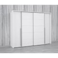 Miniatyrbillede 3 af 6: Garderobe - Mat hvid - 2 hængslede døre + 2 skydedøre - L 270,3 x D 61,2 x H 210 cm - NARAGO Matt vit
