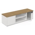 Pikkukuva 5 / 6: ACCESS TV-kaappi - 2 Ovea + 1 Niche - Hamiltonin tammi ja valkoinen sisustus - P 134,8 x S 39,6 x K 39,1 cm - DEMEYERE Matt vit och ljust trä