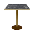 Miniatyrbillede 1 af 4: Bord 70 x 70 cm Rom bistro blank sort marmor Svart