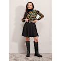 Miniatyrbillede 3 af 4: Mini Nederdel med A-snit - Sort - Kvinder - Størrelse 38 - 42 cm - 97% Polyester - 3% Lycra - 36
