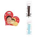 Miniatyrbillede 1 af 3: Hjertepræget kiksesæt + 2 brune og pastelblå chokoladepenne Grå