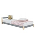 Miniatyrbillede 1 af 4: Lyst enkelt træbed - Benlemi - DRØMMENDE - Grå - 80x180cm - 1 plads - Elegant design Grå