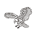 Miniatyrbillede 2 af 3: Trævægpuslespil - Eagle 83,5 cm Svart
