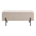 Miniatyrbillede 1 af 3: Bænk i beige loopet polyester med opbevaring og sorte ben 95 x 36,5 x 46 cm Beige