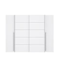 Miniatyrbillede 2 af 6: Garderobe - Mat hvid - 2 hængslede døre + 2 skydedøre - L 270,3 x D 61,2 x H 210 cm - NARAGO Matt vit