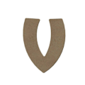 Miniatyrbild 1 av 3: Versal V i MDF-trä för att dekorera - 8 cm kastanj