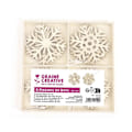 Pikkukuva 1 / 2: Puiset joulukoristeet - lumihiutaleet Beige