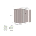 Miniatyrbillede 5 af 5: Metal havekøb 2,71 m² - 213 x 127 x 195 cm - PLUTON - Inkluderet fundamentkit, 2 skydedøre - Taupe Mol