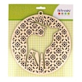 Pikkukuva 2 / 4: Puu-medaillon - Artemio - Sumuiset talvijuhlat - Hirvimotiivi - 20 cm - Personoitavissa Beige