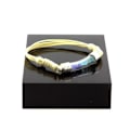 Miniatyrbillede 2 af 2: Armbånd i krystal - ABIJOUX - Tanzanit og Apatit Paraiba - Justerbar 16-24 cm - Unisex - Snor og glas Beige