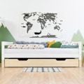 Miniatyrbild 4 av 4: Utdragssäng med hjul - naturlig träfärg för säng 90 x 200 cm Beige