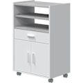 Miniatyrbillede 6 af 6: TIDY mikroovnskab - Artik beton hvid - 2 låger + 1 skuffe - L92 x H59 x D40 cm Vit artik betong