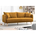 Miniatyrbillede 2 af 6: DAREN 3-personers fast sofa - Sennepsstof - L 207 x D 90 x H 88 cm - Fremstillet i Frankrig - HEXAGONE Senap