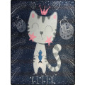 Miniatyrbillede 1 af 4: Børnetæppe - KITTY - 80x150 cm - Skridsikkert - Maskinvaskbart - Blødt at røre ved Blå