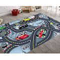 Miniatyrbillede 3 af 4: Tæppe - MANI TEXTILE - Grå kredsløb - 100x160 cm - Skridsikker - Kan maskinvaskes grå