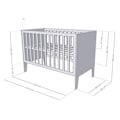 Miniatyrbild 2 av 4: Uppfällbar spjälsäng för baby i naturlig färg 60 x 120 cm Beige