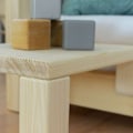 Miniatyrbillede 4 af 4: Naturlig træ sengebord til at fastgøre på sengen - 23 x 32 x 41 cm Beige