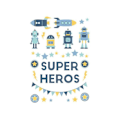 Miniatyrbillede 2 af 2: Iron-on transfer til tekstiler - A5 - Super Heroes