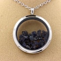 Miniatyrbillede 2 af 3: Collier - ABIJOUX - Médaillon Saphir brut 25 mm - Rustfrit stål - Sølv - Unisex Pengar