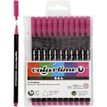 Pikkukuva 2 / 4: Stylos fineliner - Colortime - Tummanroosa - 12 kappaletta - Paksuus 0,6-0,7 mm - Vesipohjainen muste mörkrosa