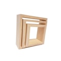 Miniatyrbillede 4 af 4: 3 små firkantede hylder i træ 22 x 22 x 8 cm Beige